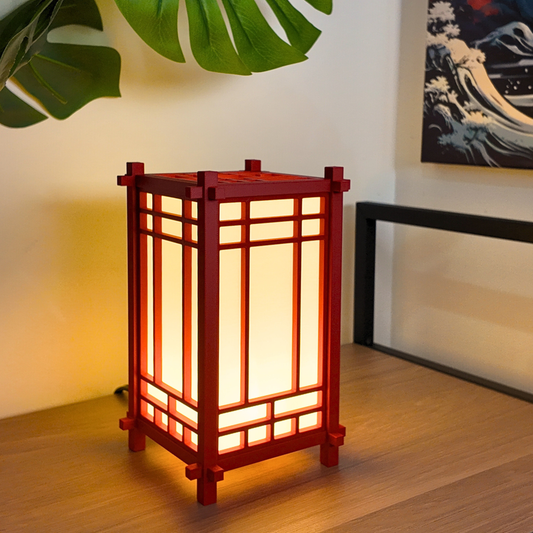 Japanese Shoji Style Lantern - Style 02 - Exquisite Japanese Decor for Home and Room | Unique Desk Lamp and Table Lamp Design | Mini Japanese Lantern Transforms Any Space