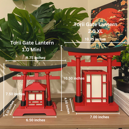 Japanese Torii Gate Lantern 2.0 XL - Exquisite Japanese Decor for Home and Room | Unique Desk Lamp and Table Lamp Design | Mini Japanese Lantern Transforms Any Space