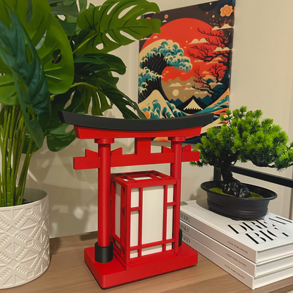 Japanese Torii Gate Lantern 2.0 XL - Exquisite Japanese Decor for Home and Room | Unique Desk Lamp and Table Lamp Design | Mini Japanese Lantern Transforms Any Space