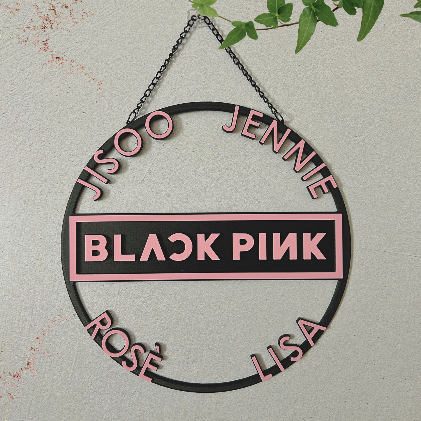 3D-Printed Black Pink Round Wall Décor | Black Pink Jisoo | Black Pink Lisa | Black Pink Rose | Black Pink Jennie |