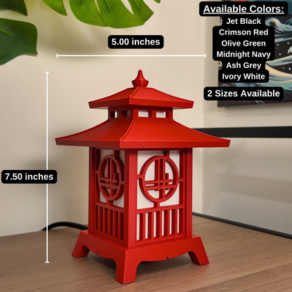 Japanese Pagoda Lantern - Japanese Tea House Edition - Exquisite Japanese Decor for Home and Room | Unique Desk Lamp and Table Lamp Design | Mini Pagoda Transforms Any Space